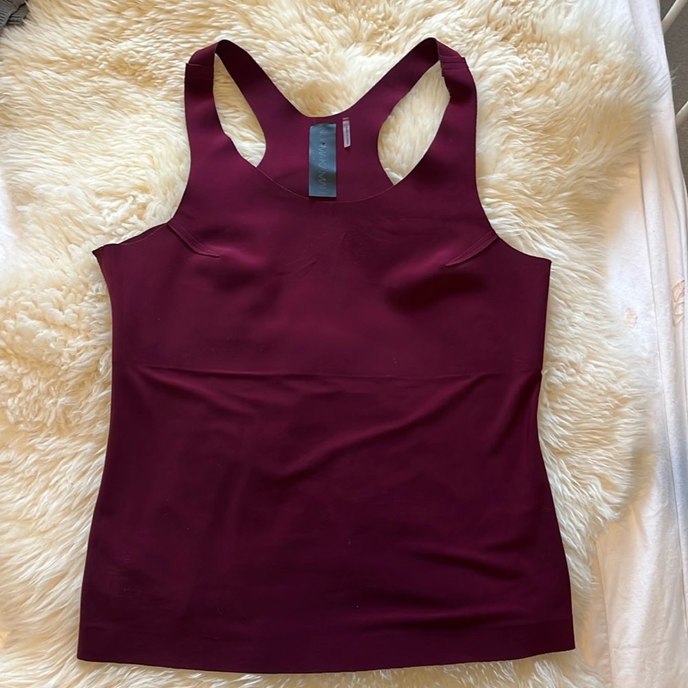 Norma Kamali | burgundy racerback tank | size medium